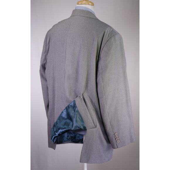 Oak Hill Blazer Gray Taupe Gingham Check 2-Btn Sportcoat Jacket 50 52 2XL - Picture 7 of 10